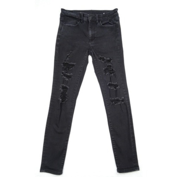 American Eagle Outfitters Denim - American Eagle Jeans Womens Size 8 Black High Rise Jegging Stretch Distressed